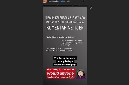 Tasya Kamila Tepok Jidat Baca Komentar Netizen tentang Anaknya