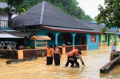 Sungai Bentayan Meluap, Tiga Desa Terendam Air