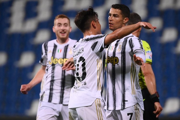 Cristiano Ronaldo dan Paulo Dybala saat membantu Juventus menang di markas Sassuolo pada lanjutan pekan ke-36 Liga Italia, Kamis (13/5/2021) malam WIB.