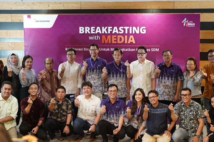 Acara peluncuran Binus Media Partnership Program di Binus International Kampus FX Sudirman, Senin (10/3/2023).