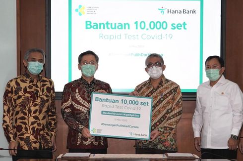 Bank KEB Hana Sumbang 10.000 Unit Rapid Test ke Kemenkes