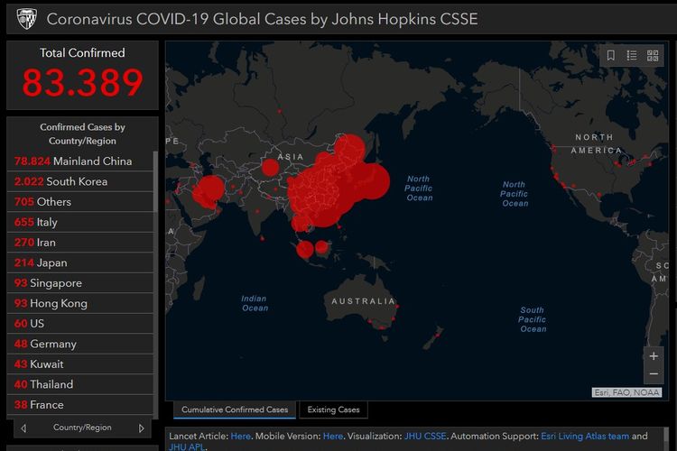 Peta penyebaran virus corona data Gisanddata
