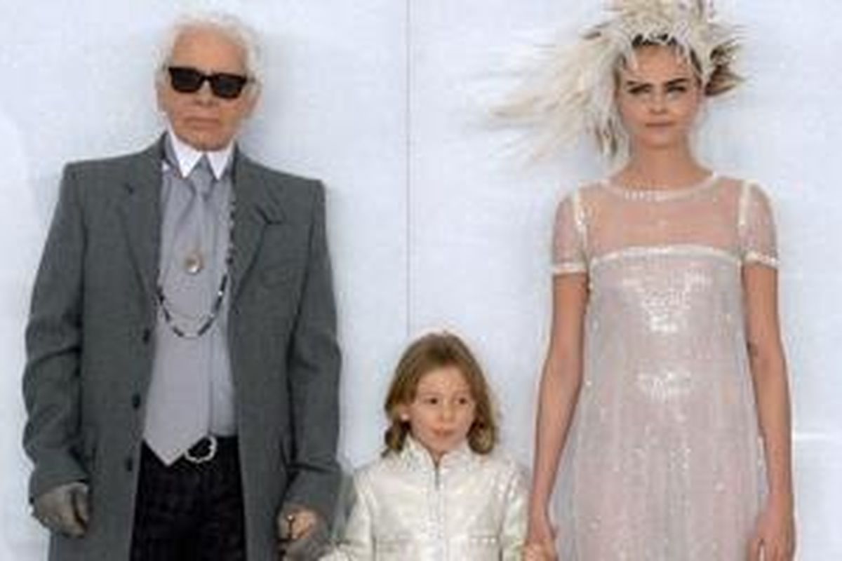 Karl Lagerfeld, Hudson Kroenig dan Cara Delevingne.