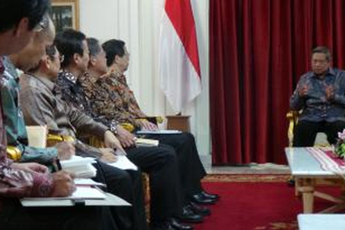 Presiden Susilo Bambang Yudhoyono saat bertemu Inpex Corporation di Kantor Presiden, Jakarta, Rabu (18/9/2013)