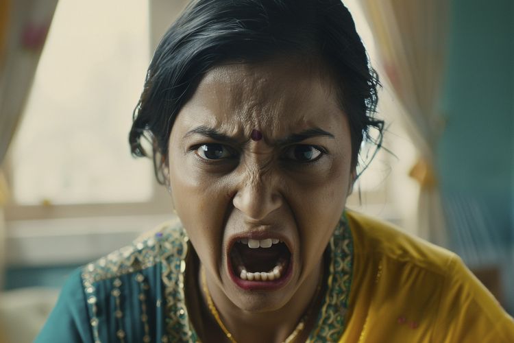 Ilustrasi wanita marah pada suami