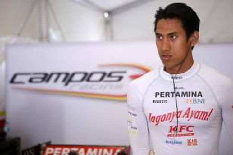 Pebalap Pertamina Campos Racing asal Indonesia, Sean Gelael.