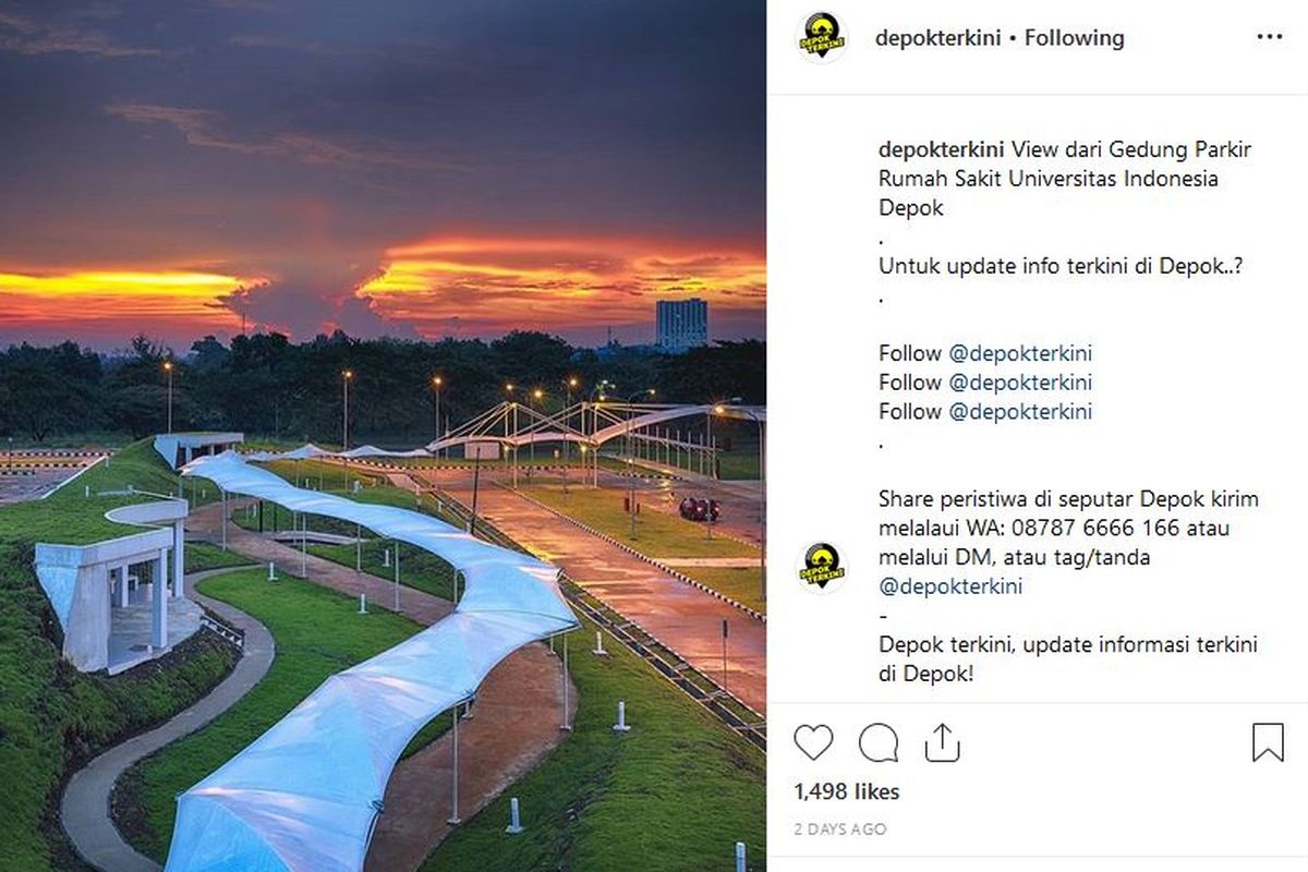 Pemandangan cantik di gedung parkir RS UI, Depok menjadi perbincangan di media sosial. 