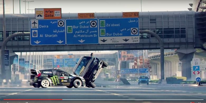 Aksi menarik Ken Block di Dubai.