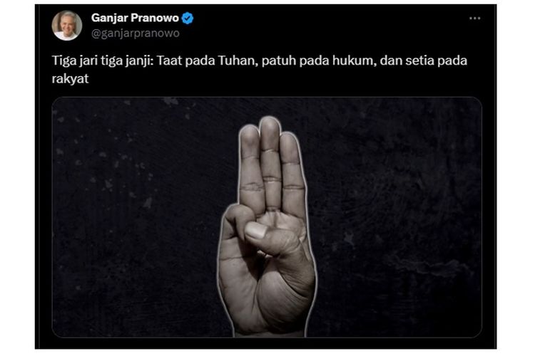 Three finger salute, salam tiga jari ala The Hunger Games yang digunakan Ganjar Pranowo
