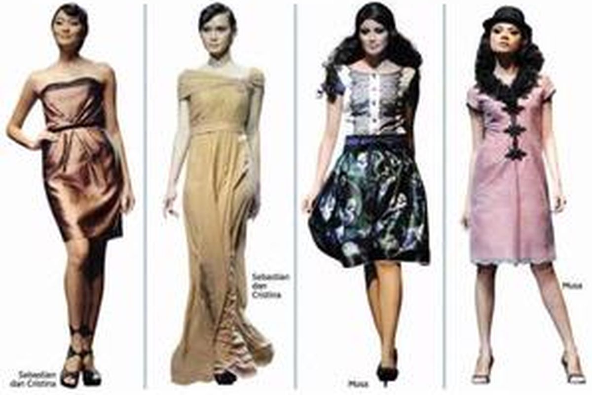 Busana koleksi Votum by Sebastian Gunawan & Cristina, serta M by Musa Widyatmodjo.