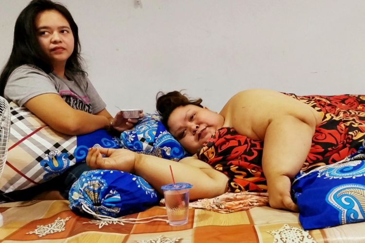 Titi Wati saat dirawat diruang rawat inap Rumah Sakit Doris Sylvanus Palangkaraya