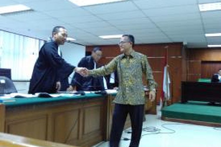 Ketua PTUN Medan Tripeni Irianto Putro di Pengadilan Tipikor, Jakarta, Kamis (8/10/2015).