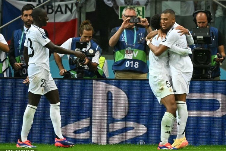 Real Madrid Mengukir Sejarah dengan Kalahkan Atalanta 2-0 di Piala Super, Berkat Gol Mbappe