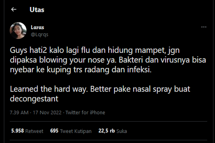 Bahaya buang ingus terlalu keras