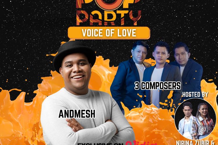 Menutup akhir tahun 2021, Pop Party Episode 6 akan menghadirkan Andmesh Kamaleng, 3 Composer, dan Ricky Lucky dalam tema Voice of Love.