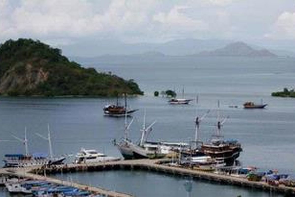 Kapal sandar di Pelabuhan Bajo, Manggarai Barat, Nusa Tenggara Timur, Jumat (3/12/2010). Pelabuan Bajo salah satu pelabuan utama yang padat tidak saja oleh kapal barang namun kapal penumpang yang mengangkut wisatawan yang berkunjung ke Taman Nasional Komodo untuk menyelam atau melihat habitat komodo.  