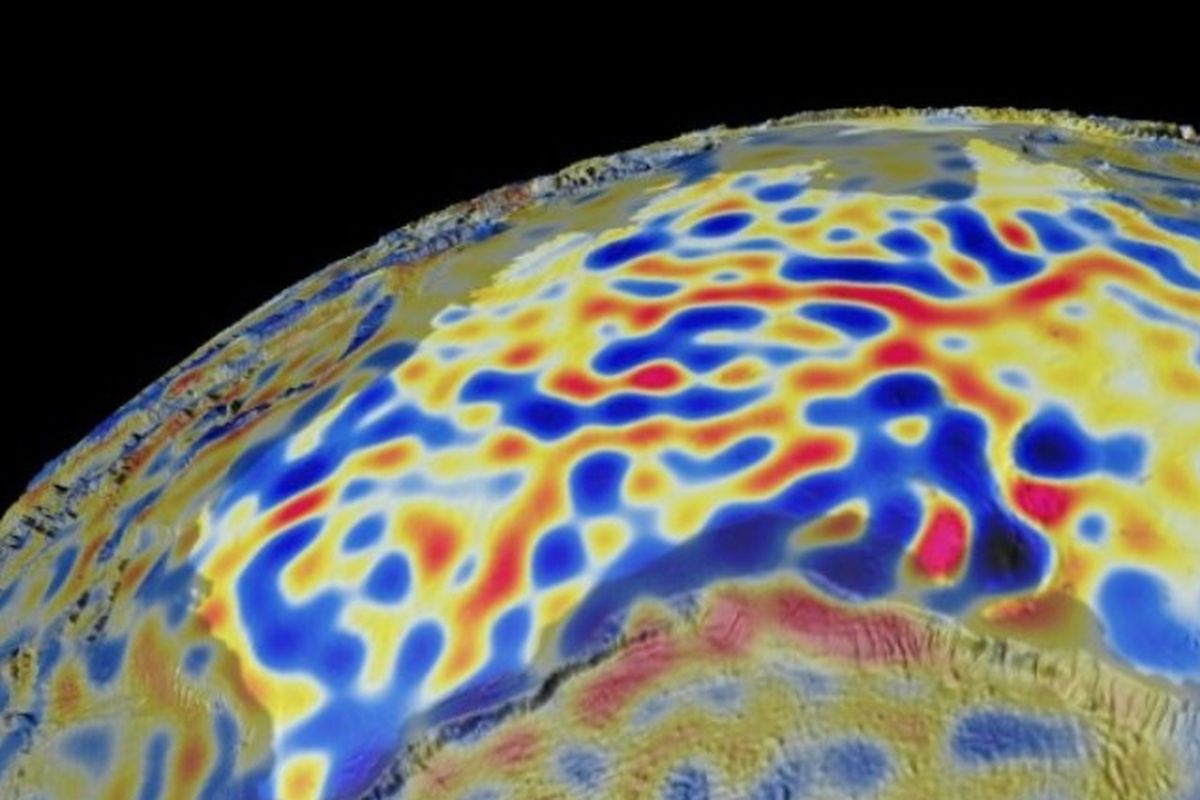 Ternyata Bumi memiliki medan magnet kedua yang baru saja ditemukan. Citra satelit baru menunjukkan bahwa medan magnet bumi kedua sedang dihasilkan oleh lautan. (ESA / Visi Planetary)