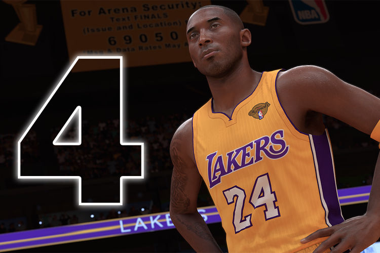 Ilustrasi Mamba Moments Kobe Bryant di game NBA 2K24.