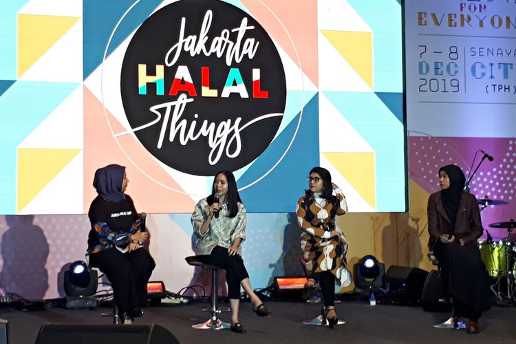 Peluncuran kain hijab halal dari Daliatex di acara Jakarta Halal Things yang digelar di Senayan City, Jakarta Pusat, pada 7-8 Desember 2019.