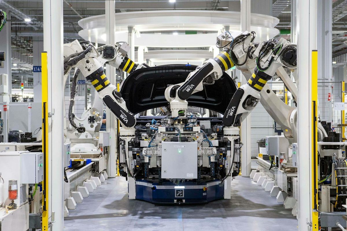 Ilustrasi pabrik mobil Hyundai di Korea Selatan.