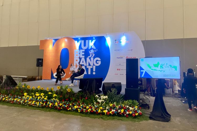 Talkshow yang digelar di Kompas Travel Fair 2023 di ICE BSD, Tangerang. 