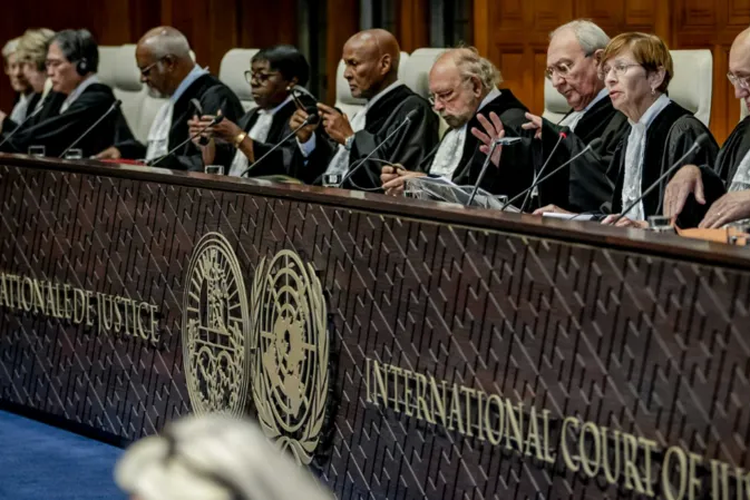 Afrika Selatan mengajukan gugatan kasus genosida terhadap Israel di ICJ di Den Haag, Belanda pada 11 Januari 2024.