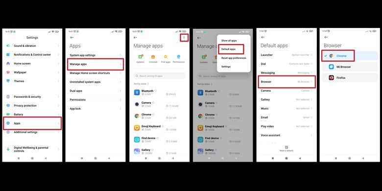 Cara ganti aplikasi default browser xiaomi