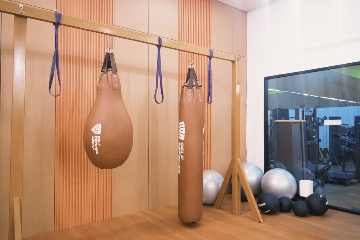 Salah satu fasilitas di Basra Gym, tempat olahraga yang mengusung keluarga muslim.  