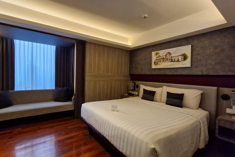 Kamar tipe Deluxe di Tower Lembong eL Hotel Bandung, Rabu (10/1/2024).