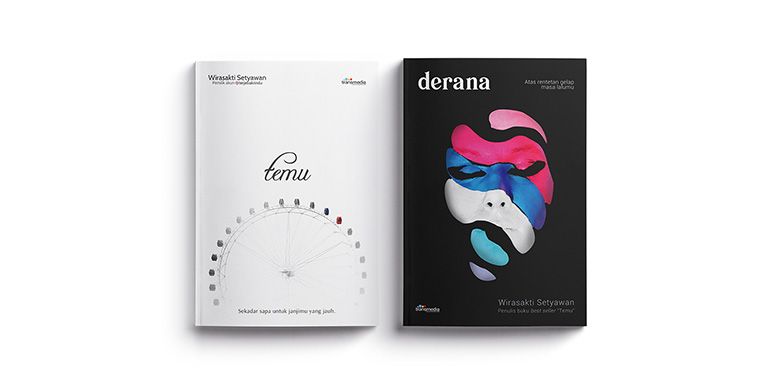 Buku-buku yang telah diterbitkan Wirasakti Setyawan. Kiri: Temu (2018). Kanan: Derana (2019).