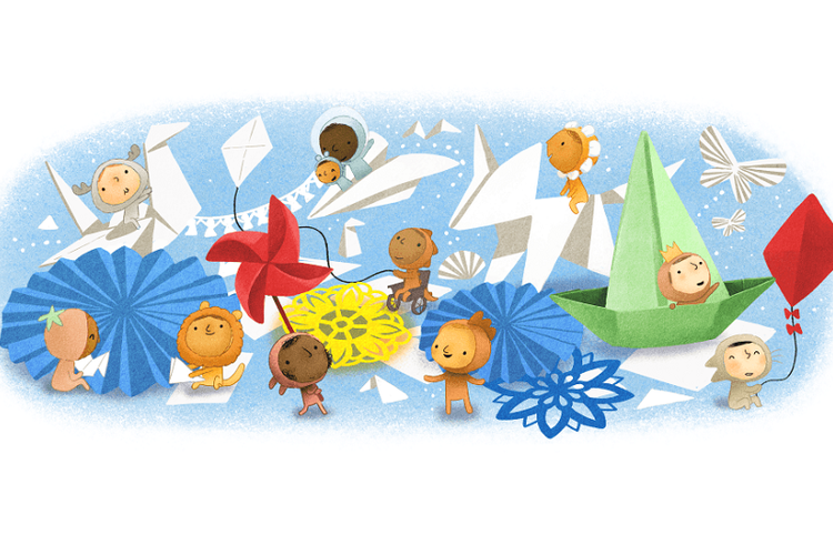 Google memperingati Hari Anak Nasional 2020 dengan menampilkan doodle khusus bernuansa anak-anak.