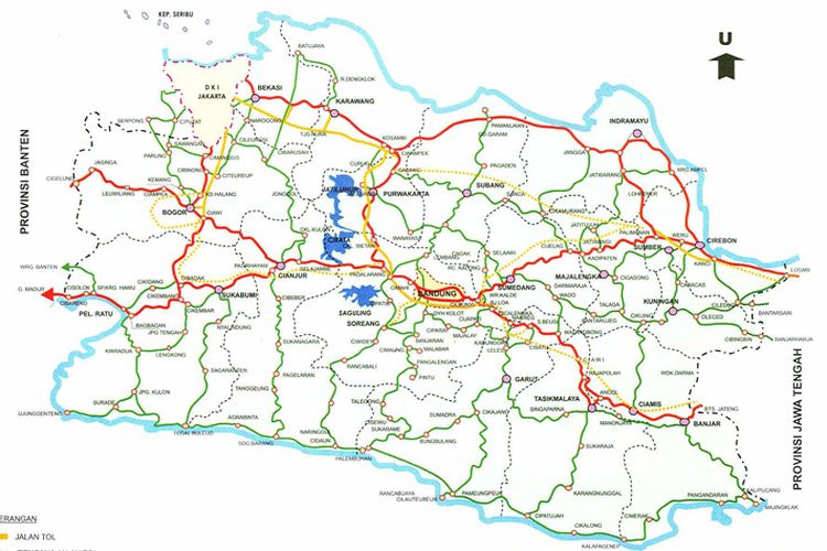 Peta wilayah Provinsi Jawa Barat.