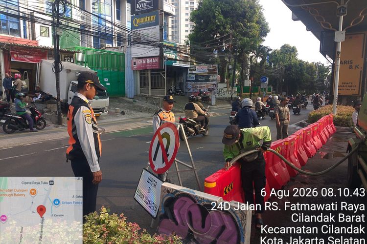 U-turn Fatmawati Ditutup, Pengendara Harus Putar Balik hingga 1 Kilometer