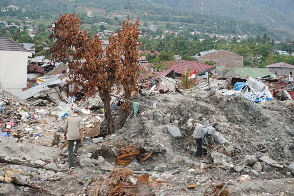 Kondisi di Petobo Baru, Palu Selatan, Kota Palu, Senin (15/10/2018).