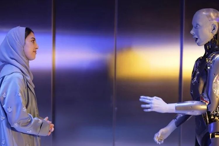 Ameca, robot canggih di Museum of the Future, Dubai.