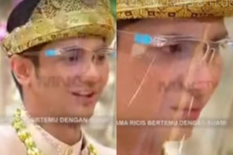 Teuku Ryan tampak berkaca-kaca saat bertemu Ria Ricis yang telah sah menjadi istrinya. Pelaminan jadi tempat pertama ia menyentuh tangan sang istri.