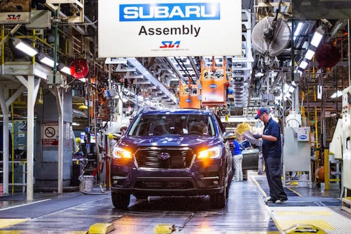 Ilustrasi pabrik mobil Subaru di Indiana, AS.