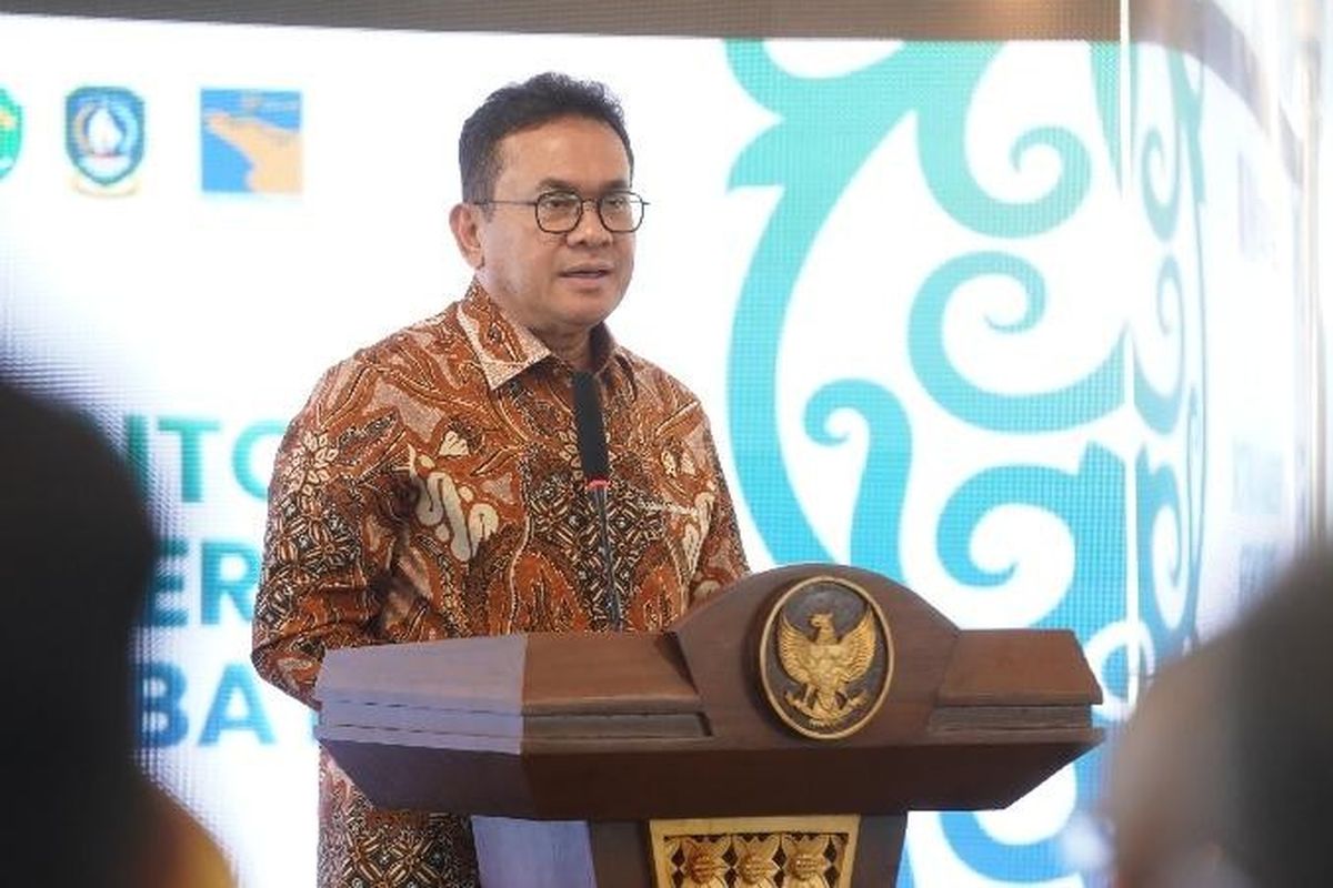 Menteri Perdagangan Republik Indonesia Budi Santoso meresmikan secara serentak Export Center Balikpapan dan Batam yang dipusatkan di Balikpapan, Kalimantan Timur, Jumat (1/8/2025).  