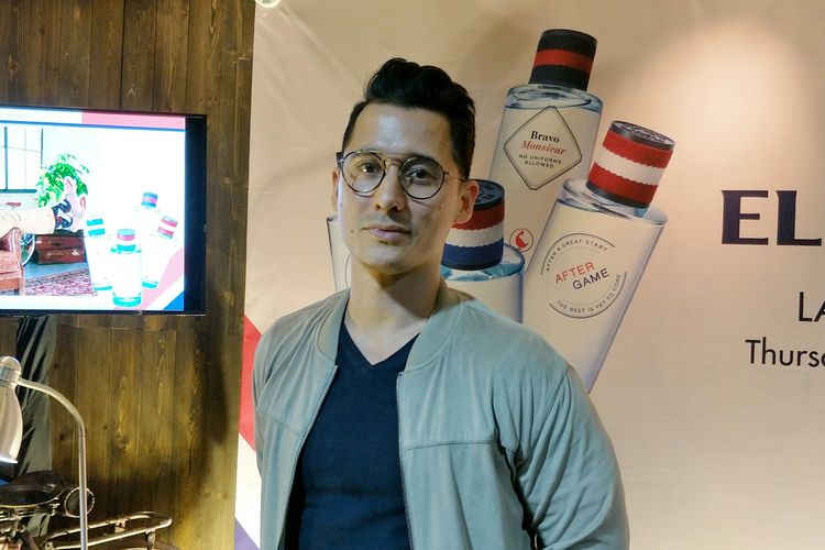 Artis peran Nino Fernandez saat ditemui di peluncuran El Ganso Perfume di Kilo Lounge, Gunawarman, Jakarta Selatan, Kamis (7/11/2019).
