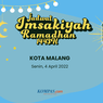 Jadwal Imsak dan Buka Puasa di Kota Malang, 4 April 2022