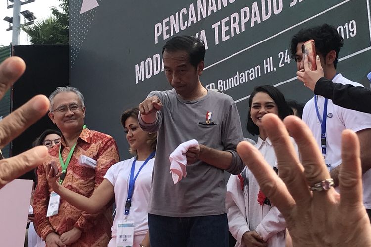 Presiden Joko Widodo meresmikan MRT, Minggu (24/3/2019) di Bundaran HI, Jakarta Pusat.