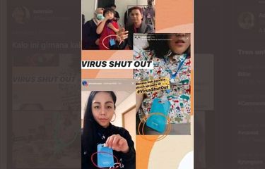 Viral kalung Shut Out yang diklaim dapat mencegah tubuh terinfesi virus.