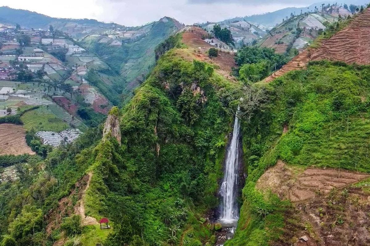 Tempat wisata bernama Curug Surodipo di Kabupaten Temanggung, Jawa Tengah (KOMPAS.com/ANGGARA WIKAN PRASETYA).