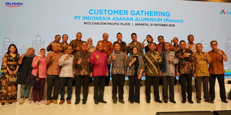 PT Indonesia Asahan Aluminium (Persero) atau Inalum menggelar kegiatan temu ramah dengan pelanggan aluminium (Customer Gathering) yang dihadiri oleh 67 perusahaan pelanggan setia Inalum dari Jakarta, Medan, dan sekitarnya, di Ritz Carlton Pacific Place, Jakarta (21/10/2019).