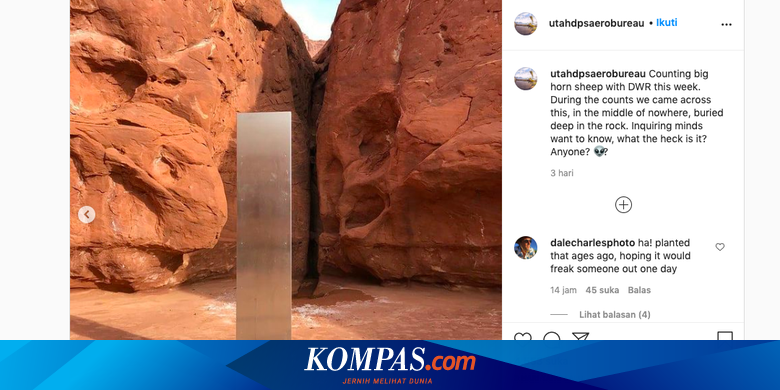 Monolit Logam Misterius Disebut Hilang Di Utah Ternyata Ini Faktanya Halaman All Kompas Com
