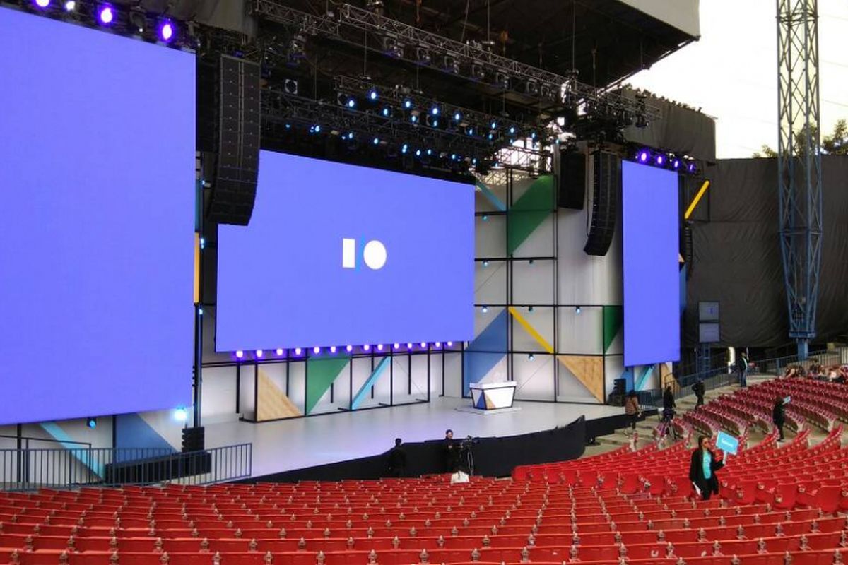 Ampitheater di ajang Google I/O di Mountain View, San Francisco AS