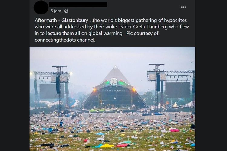 Foto diklaim kondisi Festival Glastonbury 2022 usai pidato aktivis lingkungan Greta Thunberg