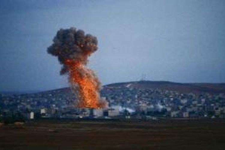 Ilustrasi ledakan di Suriah.