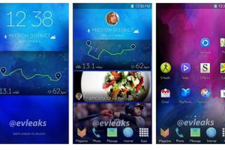 Screenshot yang disinyalir sebagai antarmuka terbaru smartphone Samsung