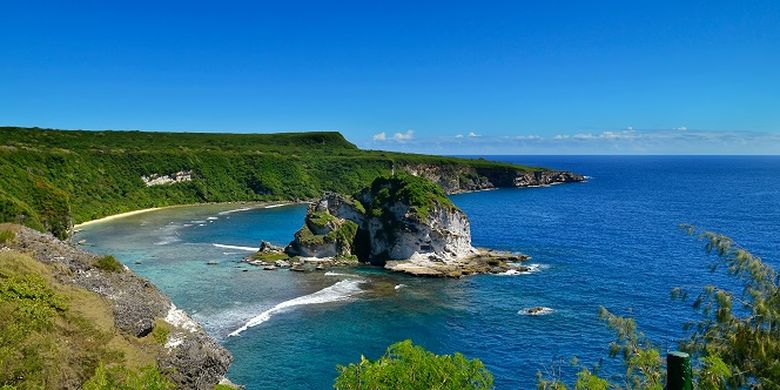 Ilustrasi Saipan - Pulau Saipan yang terletak di Kepulauan Mariana, Amerika Serikat.